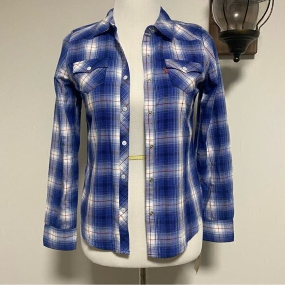 Levi’s Plaid Snap Front Shirt (c)